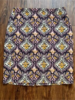J.Crew the Pencil Skirt in Paisley Jacquard, Size 4